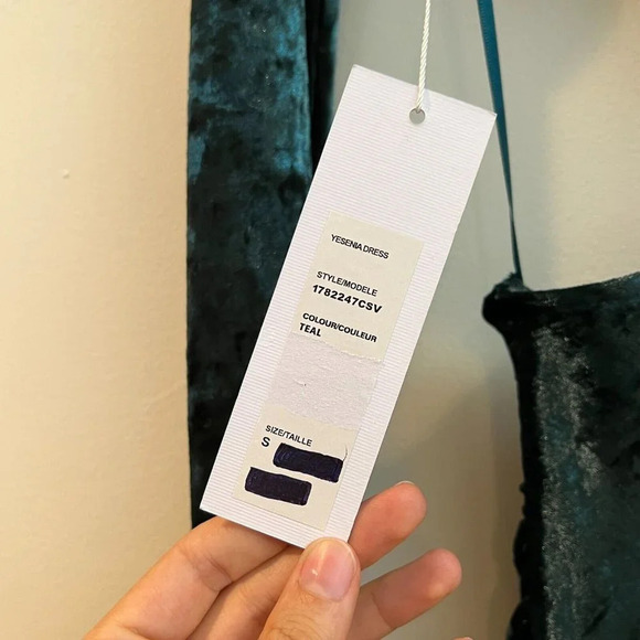 Ronny Kobo Yesenia Teal Green Velvet Cutout Mini Dress Women's Size Small NWT - Picture 7 of 12